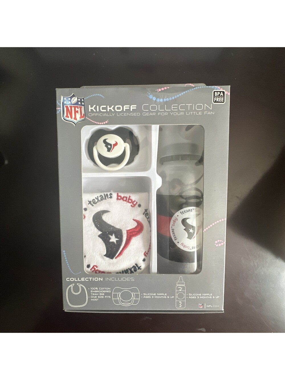 NFL Houston Texans - Baby Gift Set Bottle Bib Pacifier by baby fanatic
